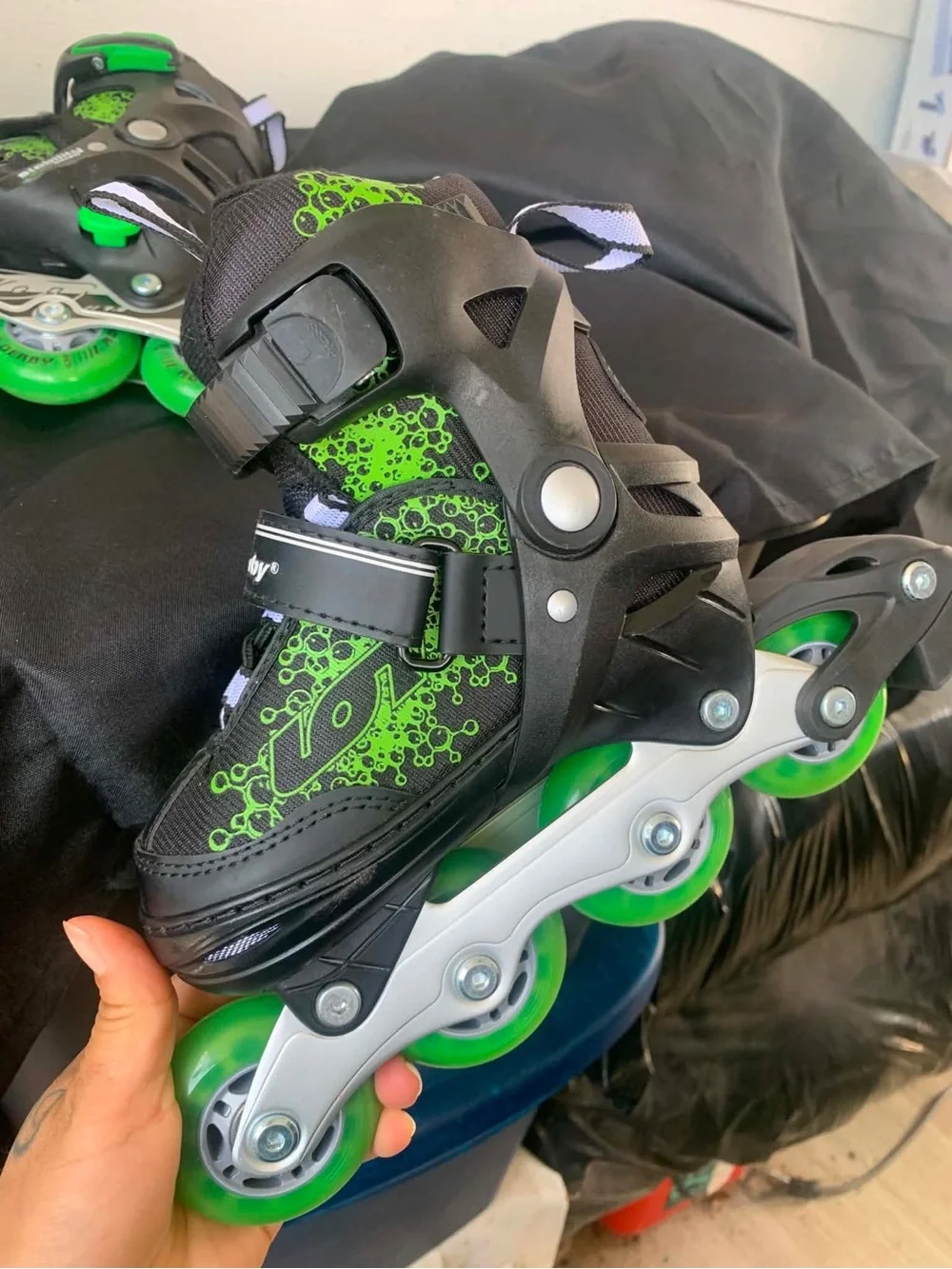 Kids Adjustable Inline Roller Skates - Green